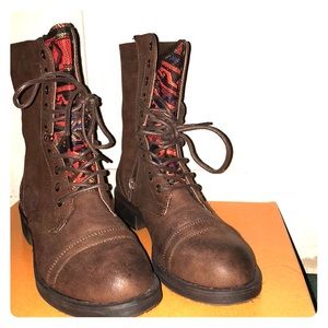 Brown boots size 10 by designer MIA. Worn once.